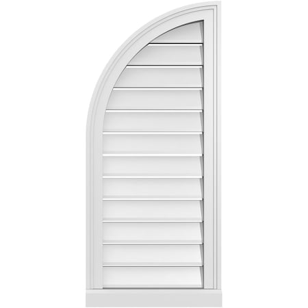Ekena Millwork Quarter Round Top Left Surface Mount PVC Gable Vent w/ 2"W x 2"P Brickmould Sill Frame, 16"W x 36"H GVPQL16X3603SF
